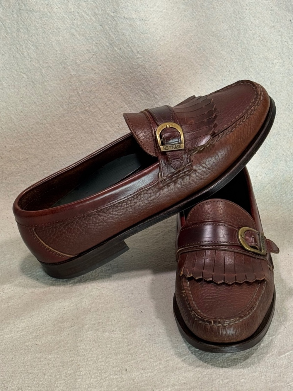 H.S. Trask Kiltie Buckle Strap Loafers Mens Size 9.5M - Picture 7 of 15